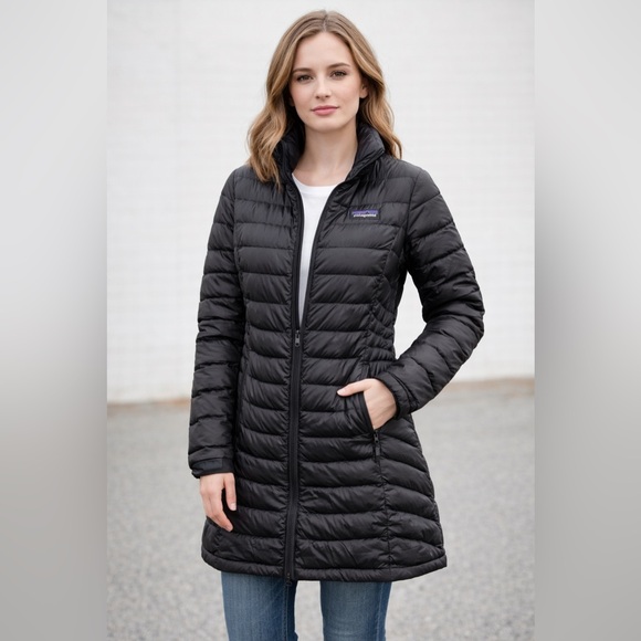 Patagonia Jackets & Blazers - Patagonia Parka Womens Black Insulated Zip Coat Lightweight Parka Size XS